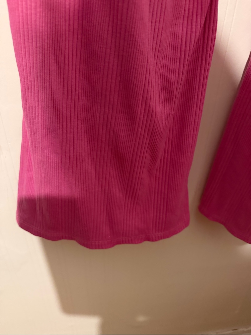 Aerie Wide-Leg Ribbed Pink Pants XL Tall - Picture 4 of 5